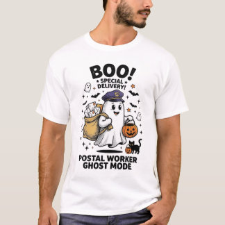Postbode Geest Modus Halloween Bezorgontwerp T-shirt