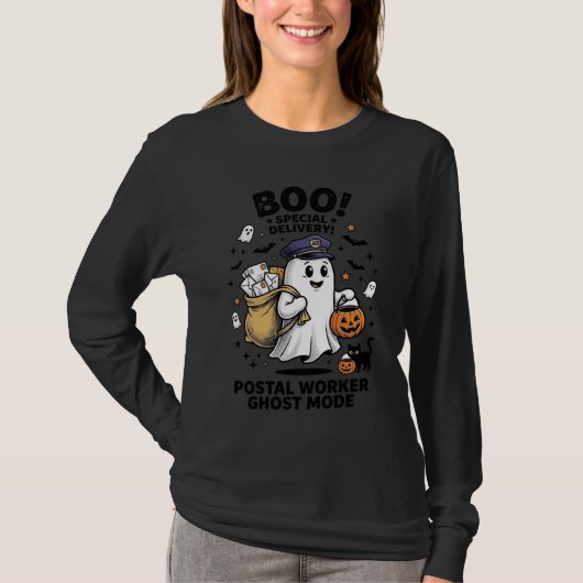 Postbode Geest Modus Halloween Bezorgontwerp T-shirt (Voorkant)