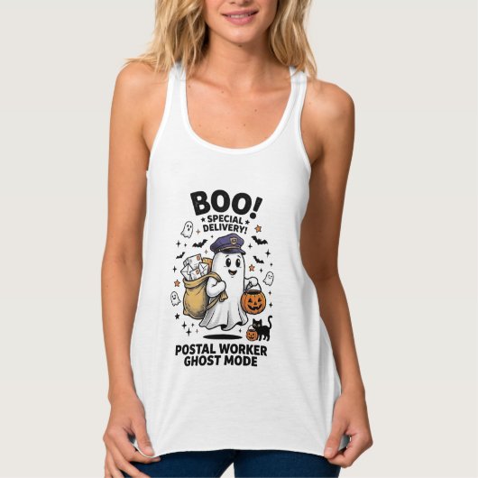 Postbode Geest Modus Halloween Bezorgontwerp Tanktop (Voorkant)