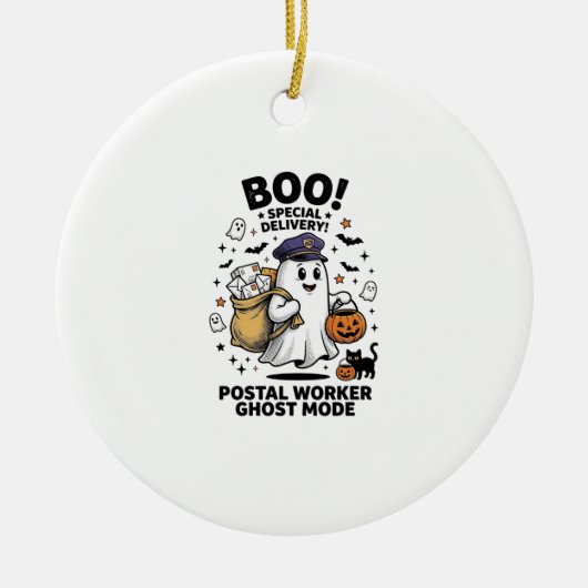 Postbode Geest Modus Halloween Levering Design Keramisch Ornament (Voorkant)