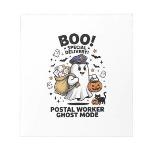 Postbode Geest Modus Halloween Levering Design Notitieblok
