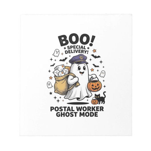 Postbode Geest Modus Halloween Levering Design Notitieblok (Voorkant)