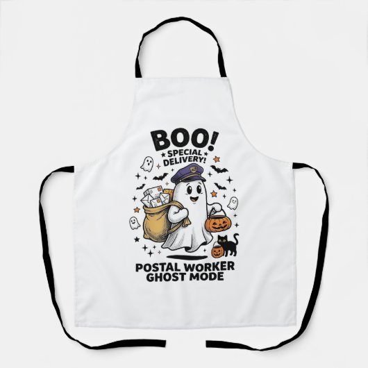 Postbode Geest Modus Halloween Levering Design Schort (Voorkant)