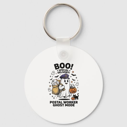 Postbode Geest Modus Halloween Levering Design Sleutelhanger (Voorkant)