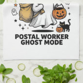 Postbode Geest Modus Halloween Levering Design Theedoek (Gevouwen)
