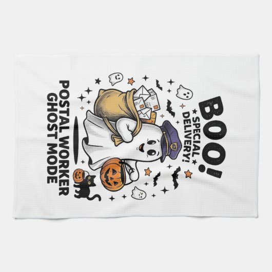 Postbode Geest Modus Halloween Levering Design Theedoek (Horizontaal)