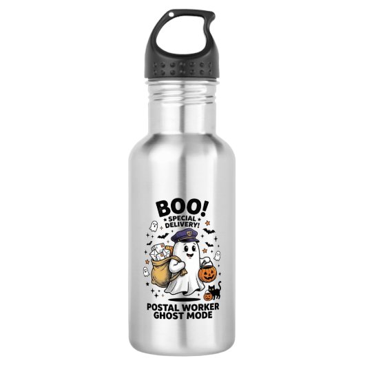 Postbode Geest Modus Halloween Levering Design Waterfles (Voorkant)