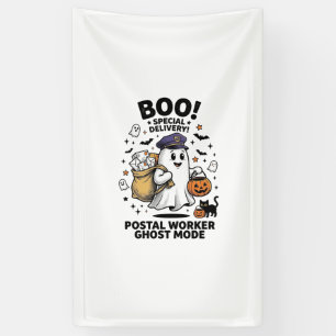 Postbode Geest Modus Halloween Levering Ontwerp Spandoek