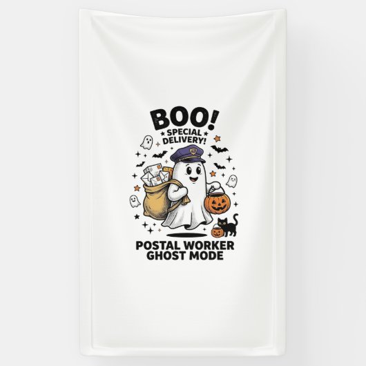 Postbode Geest Modus Halloween Levering Ontwerp Spandoek (Verticaal)