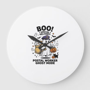 Postbode Geest Modus Halloween Leveringsontwerp Grote Klok