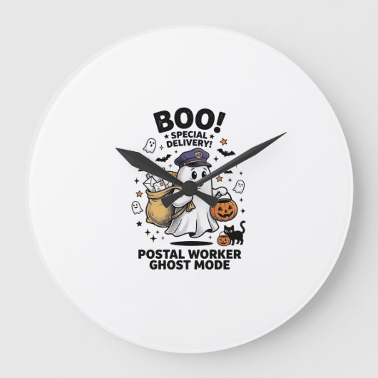 Postbode Geest Modus Halloween Leveringsontwerp Grote Klok (Voorkant)