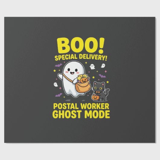Postbode Geest Modus Halloween Ontwerp_1 Cadeaupapier (Vlak)