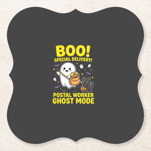 Postbode Geest Modus Halloween Ontwerp_1 Kartonnen Onderzetters (Voorkant)