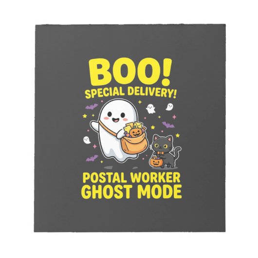 Postbode Geest Modus Halloween Ontwerp_1 Notitieblok (Voorkant)