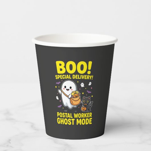 Postbode Geest Modus Halloween Ontwerp_1 Papieren Bekers (Voorkant)