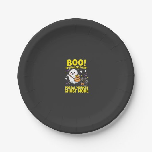 Postbode Geest Modus Halloween Ontwerp_1 Papieren Bordje (Voorkant)