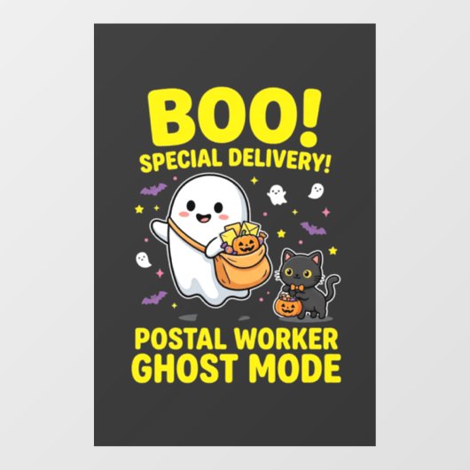 Postbode Geest Modus Halloween Ontwerp_1 Raamsticker (Vel)