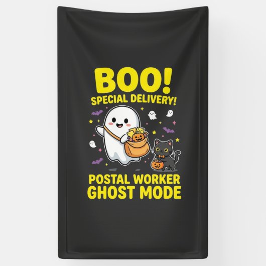 Postbode Geest Modus Halloween Ontwerp_1 Spandoek (Verticaal)