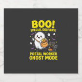 Postbode Geest Modus Halloween Ontwerp_1 Sparkling Wijnetiket (Enkel label)