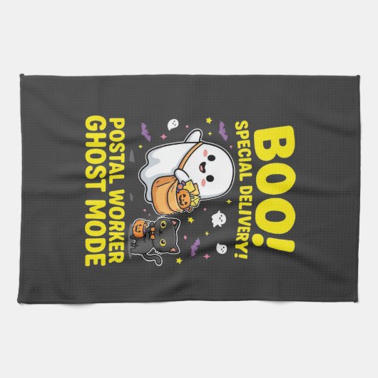 Postbode Geest Modus Halloween Ontwerp_1 Theedoek (Horizontaal)