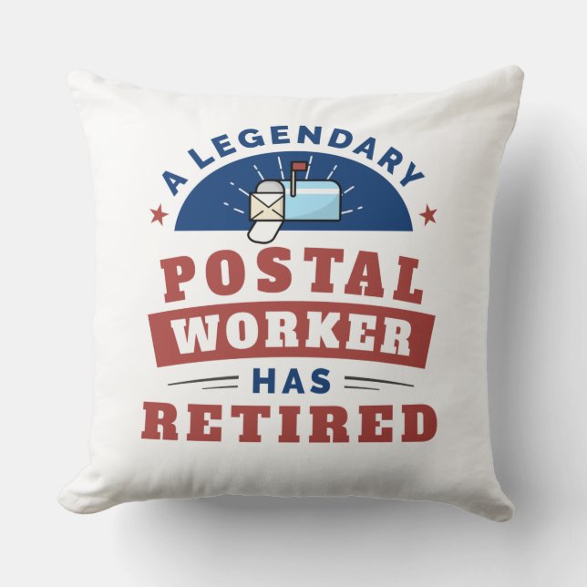 Postbode gepensioneerde postmedewerker kussen (Voorkant)
