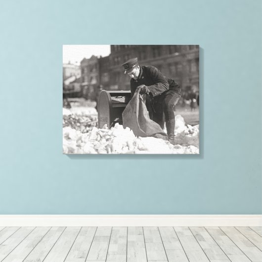 Postbode in de Sneeuw, 1922 Canvas Afdruk (Insitu (Houten vloer))