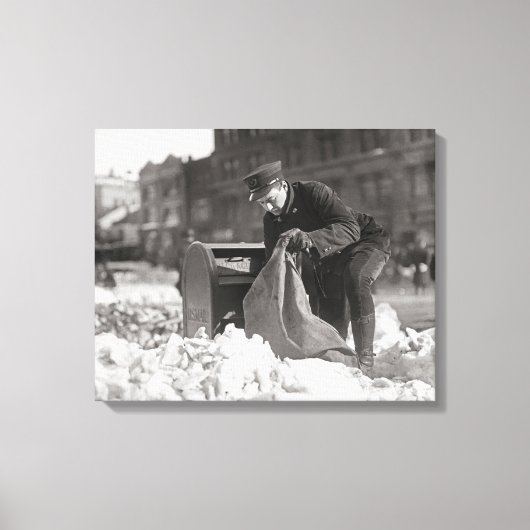 Postbode in de Sneeuw, 1922 Canvas Afdruk (Voorkant)