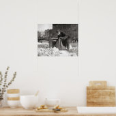 Postbode in de sneeuw, 1922. Oude foto Poster (Keuken)