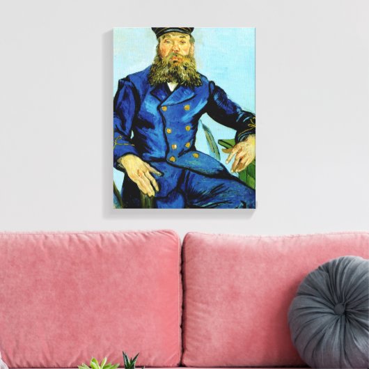 Postbode Joseph Roulin | Vincent van Gogh Canvas Afdruk (Insitu (Woonkamer))