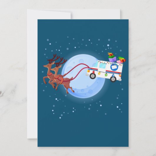Postbode Kerst Postwagen Grappige Postbezorger Kaart (Voorkant)