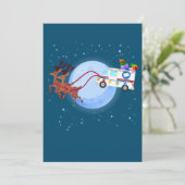 Postbode Kerst Postwagen Grappige Postbezorger Kaart (Staand voorkant)