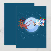 Postbode Kerst Postwagen Grappige Postbezorger Kaart (Voorkant / Achterkant)