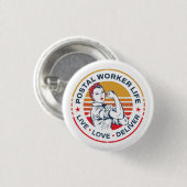 Postbode Leven Grap Postkantoor Collega Ronde Button 3,2 Cm (Voorkant /achterkant)