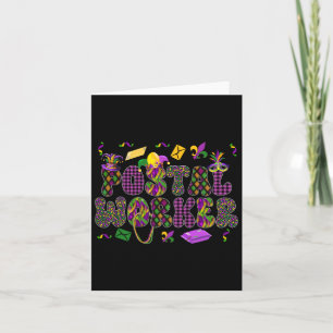 Postbode Mardi Gras Symbols Gemaskerde Jester Pet Kaart
