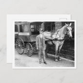 postbode met paard en buggy postwagen briefkaart (Voorkant / Achterkant)