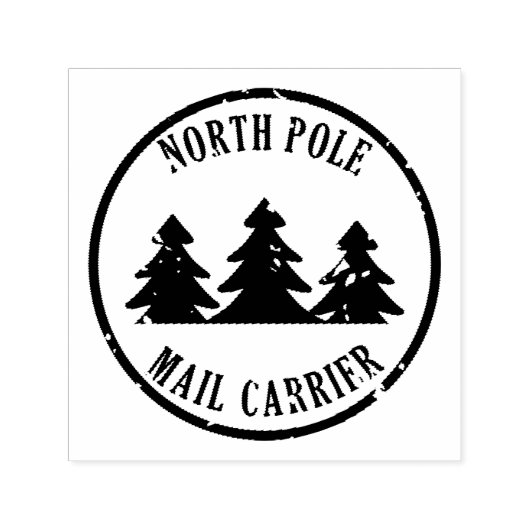 Postbode Noordpool van Santa Postage Zelfinktende Stempel (Design)