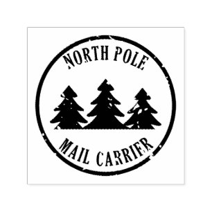 Postbode Noordpool Van Santa Postzegel Zelfinktende Stempel