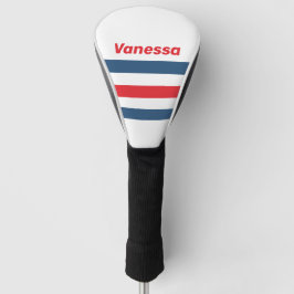 Postbode Nostalgisch Dwarsgestreept met Naam Golfheadcover