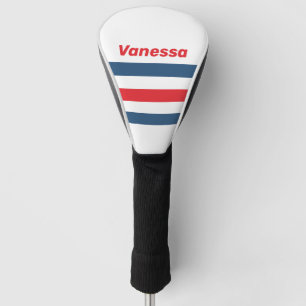 Postbode Nostalgisch Dwarsgestreept met Naam Golfheadcover