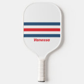 Postbode Nostalgisch Over Strepen met Naam Pickleball Paddle (Achterkant)