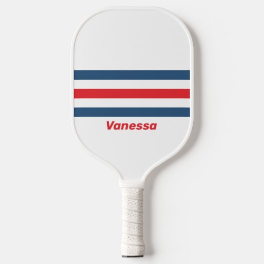 Postbode Nostalgisch Over Strepen met Naam Pickleball Paddle (Voorkant)