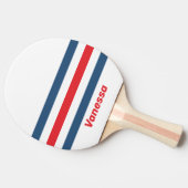 Postbode Nostalgisch Over Strepen met Naam Tafeltennisbatje (Zijkant)