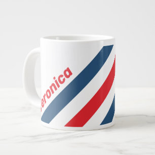 Postbode Nostalgische Strepen met Naam Grote Koffiekop