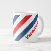 Postbode Nostalgische Strepen met Naam Grote Koffiekop (Voorkant rechts)