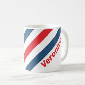 Postbode Nostalgische Strepen met Naam Koffiemok (Voorkant rechts)