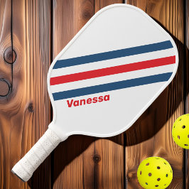 Postbode Nostalgische Strepen met Naam Pickleball Paddle