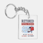 Postbode Pensioen Gepensioneerde Postbode Custom Sleutelhanger (Voorkant Links)