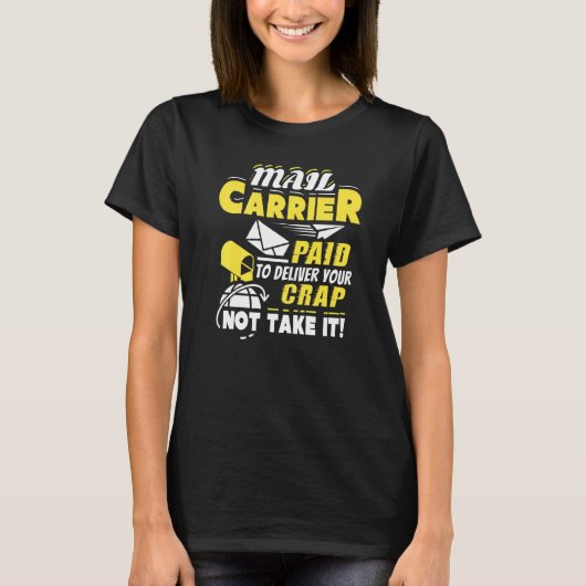 Postbode per post om uw krap-postwerk te leveren t-shirt (Voorkant)