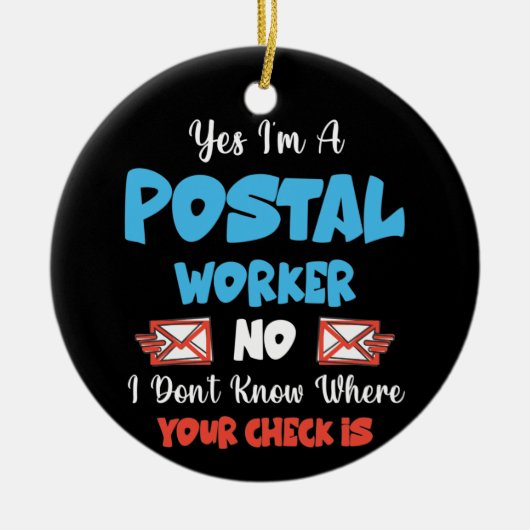 Postbode Postbode Postbode Postbode Kantoor Keramisch Ornament (Voorkant)