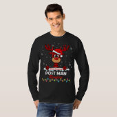 Postbode Rendier Kerstman Hoed Buffalo Plaid Kerst T-shirt (Voorkant volledig)